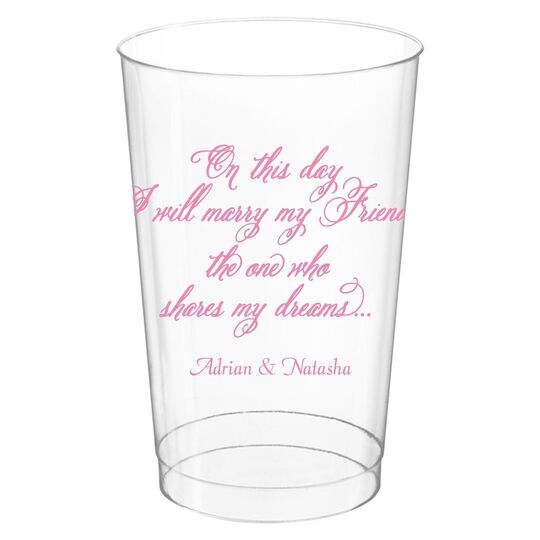 Elegant Marry My Friend Clear Plastic Cups